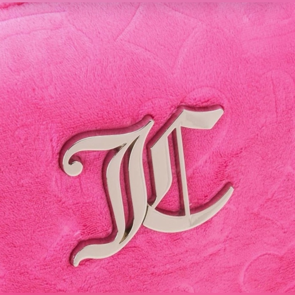 NWT Juicy Couture Women's Cosmetics Travel Wedge Pouch, Hot Pink - Picture 3 of 6
